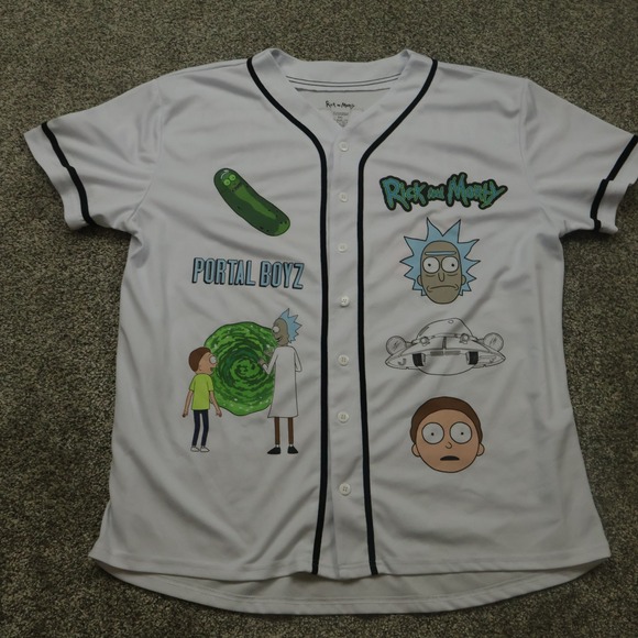 Rick and Morty Baseball Jersey mens 3XL Cartoon Network Portal Boyz - Picture 1 of 9